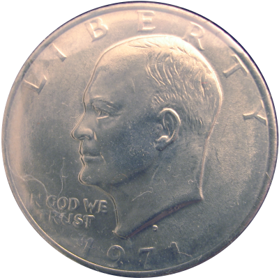 1971 Eisenhower Dollar D Obverse with Talon Head Die Clash