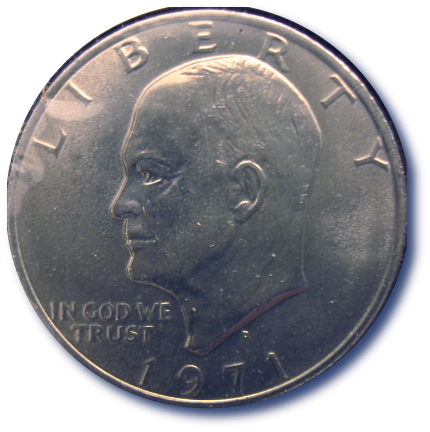 Ike 71 D rare FEV variety Obverse with some mechanical doubling