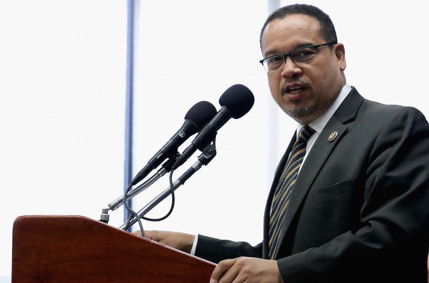 Rep. Keith Ellison (D, Minn.) at a news conference at the National Press Club in Washington, D.C, May 24, 2016. (Chip Somodevilla/Getty Images)